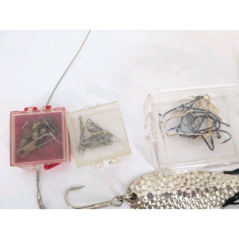 Vintage Fishing Lures Lot Mepps Aglia Red Devil Rapala Hula Spinners Hooks - Picture 14 of 14
